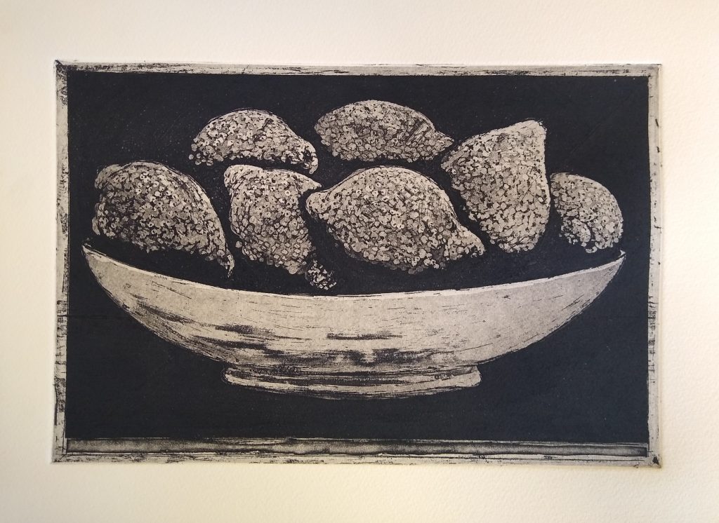 state proof of Lemons in a bowl /etching / When Life Gives You Lemons, Print!