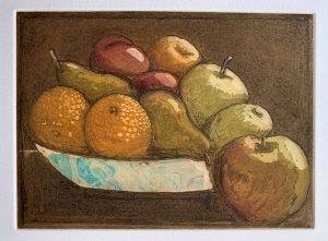 Fruit Bowl with marbled chine collee