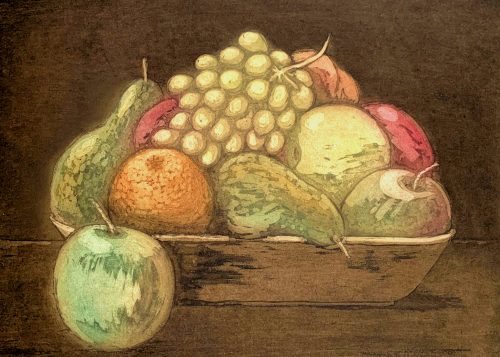 Fruit-Bowl-with-Grapes-Etching